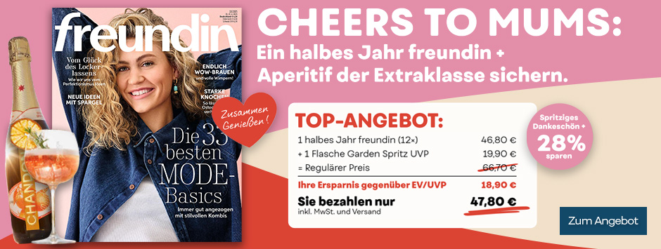 freundin - Halbjahresabo + Aperitif der Extraklasse