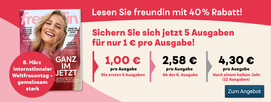 freundin - 5 Ausgaben für nur 5,00 € 