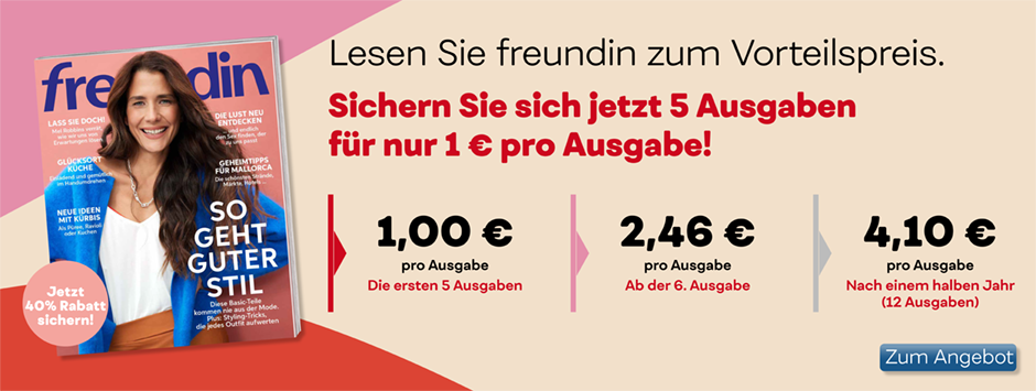 freundin - 5 Ausgaben für nur 5,00 € 